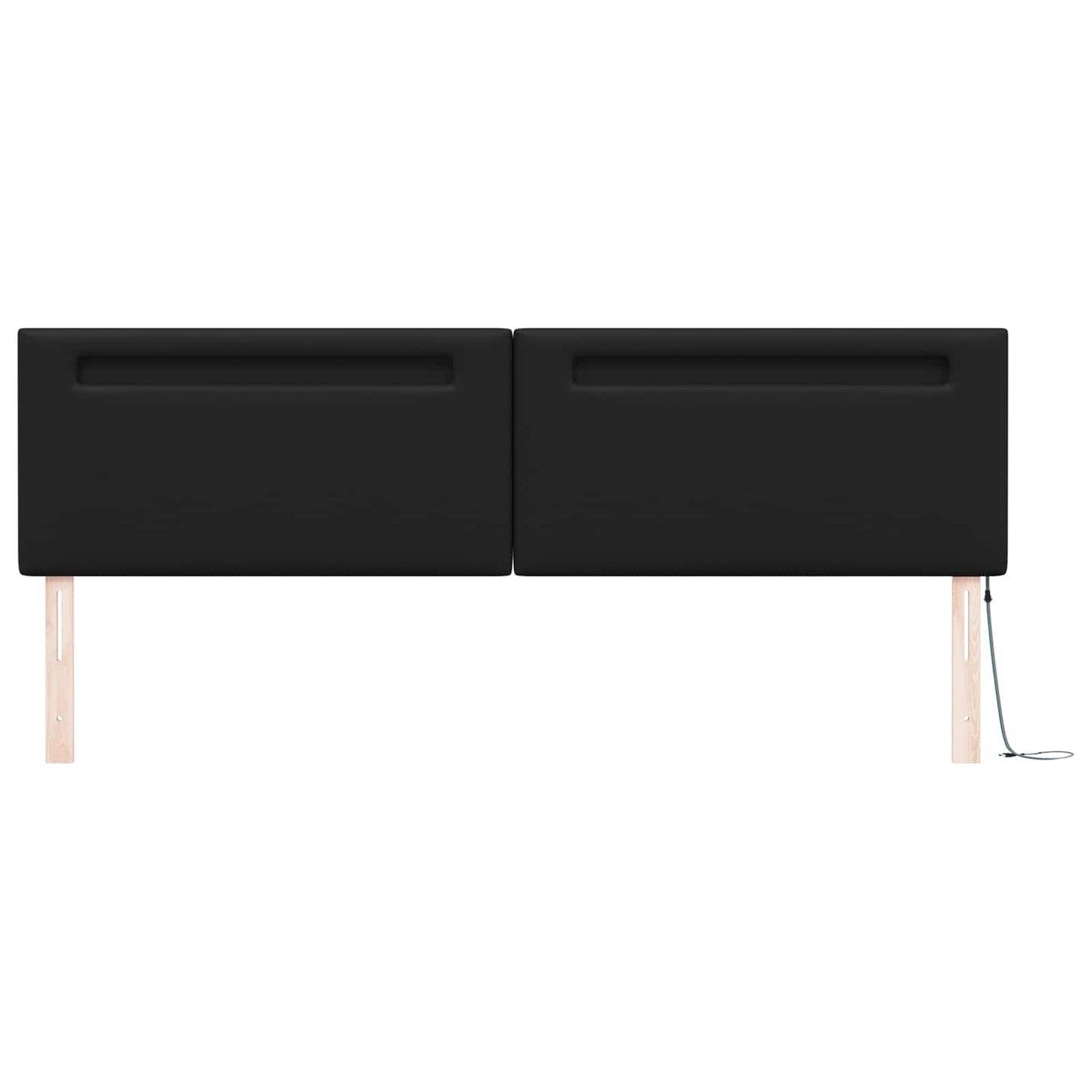 vidaXL LED Kopfteil Schwarz 200 cm Kunstleder