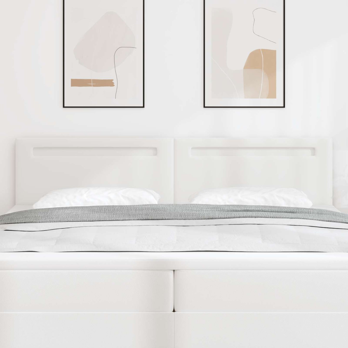 vidaXL LED Kopfteil Weiß 200 cm Kunstleder
