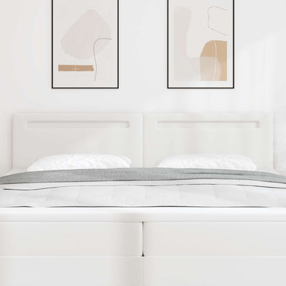 vidaXL LED Kopfteil Weiß 200 cm Kunstleder