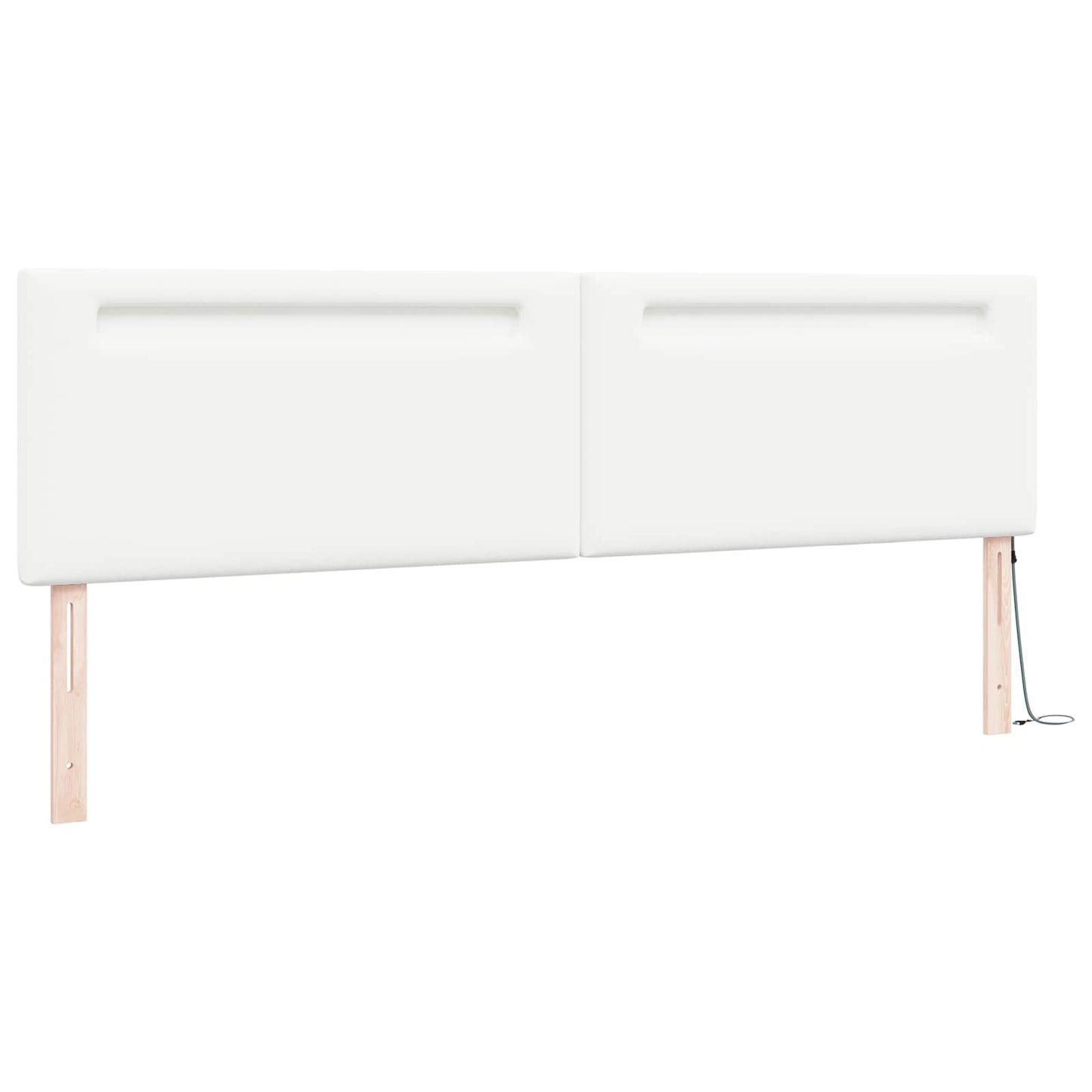 vidaXL LED Kopfteil Weiß 200 cm Kunstleder