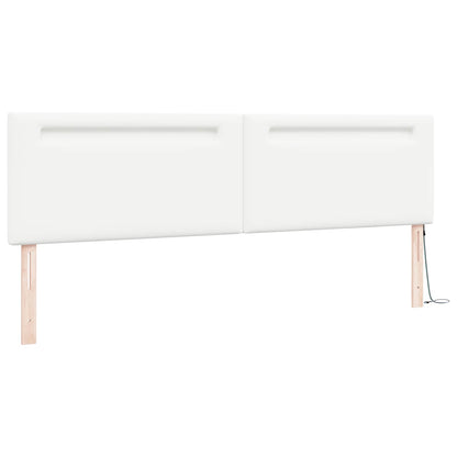 vidaXL LED Kopfteil Weiß 200 cm Kunstleder
