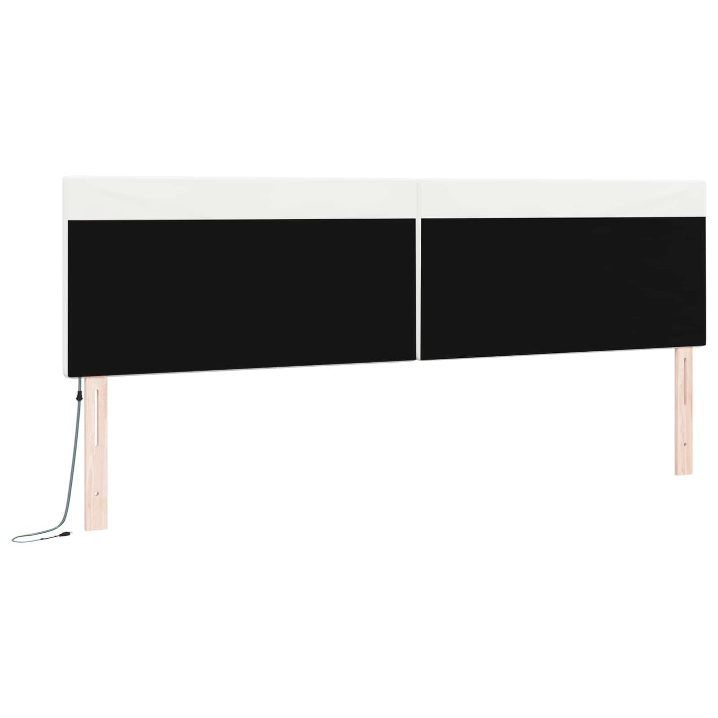 vidaXL LED Kopfteil Weiß 200 cm Kunstleder