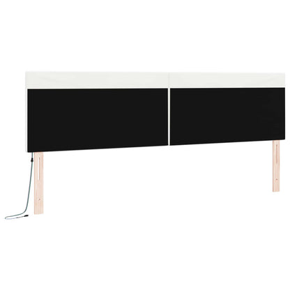vidaXL LED Kopfteil Weiß 200 cm Kunstleder