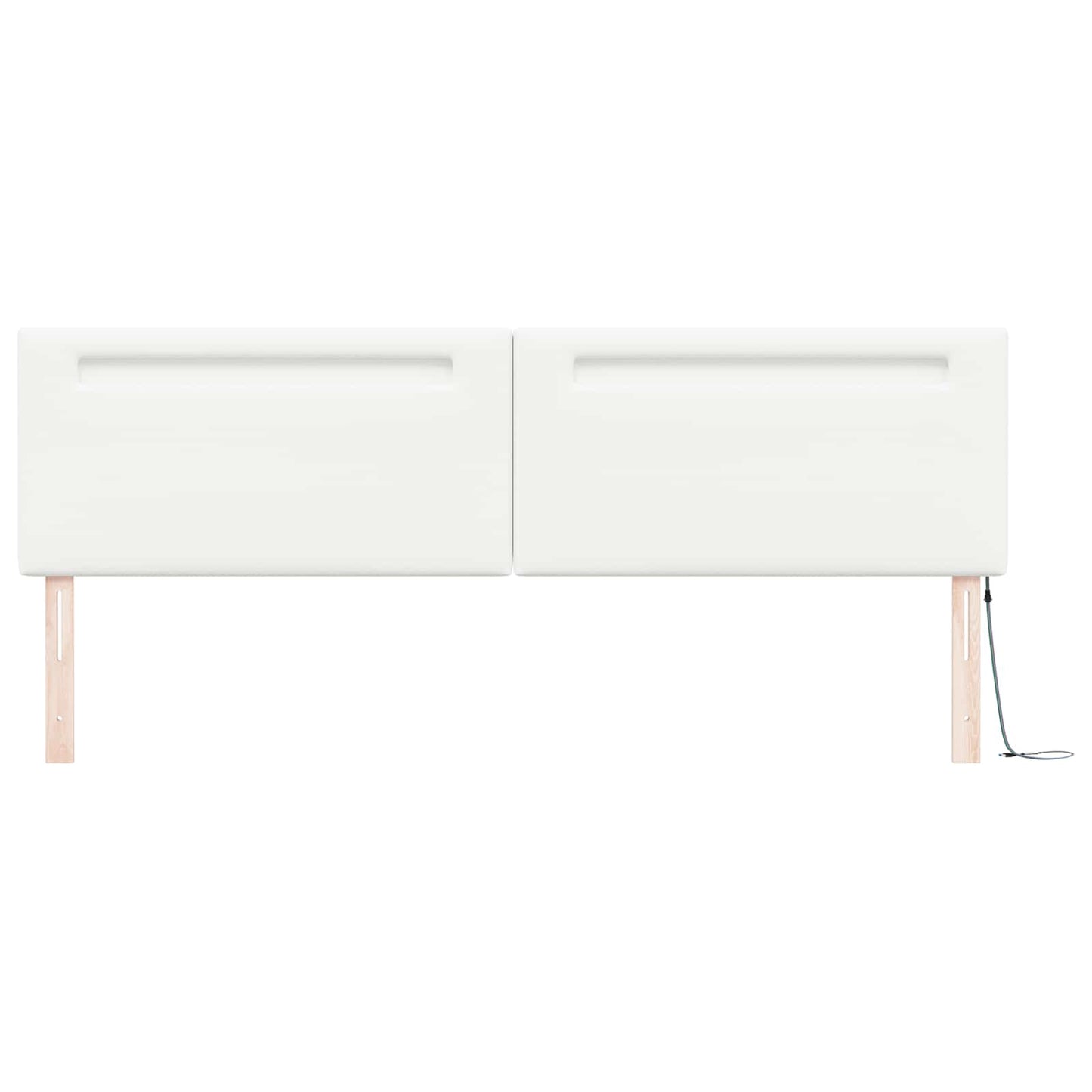 vidaXL LED Kopfteil Weiß 200 cm Kunstleder