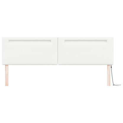 vidaXL LED Kopfteil Weiß 200 cm Kunstleder