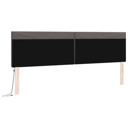 vidaXL LED Kopfteil Grau 200 cm Kunstleder