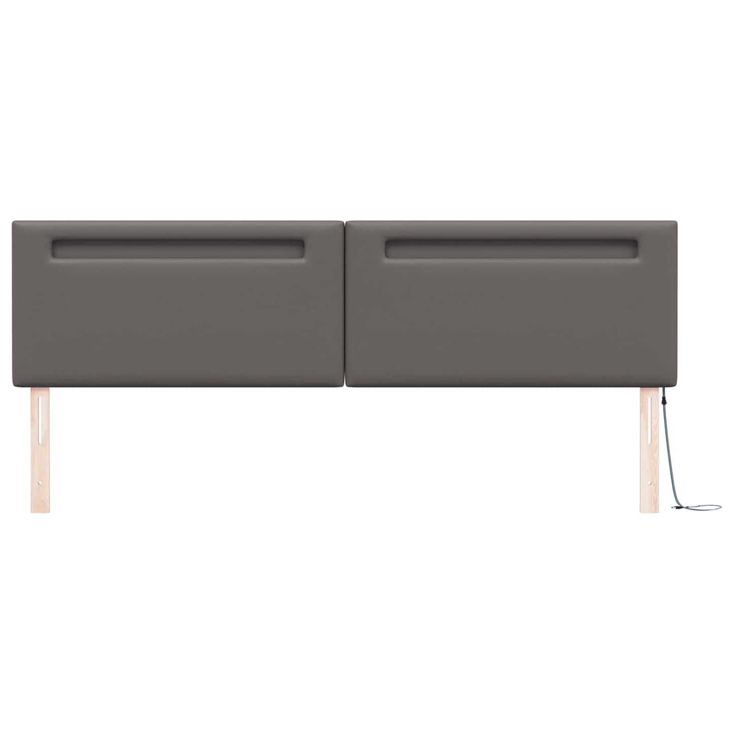 vidaXL LED Kopfteil Grau 200 cm Kunstleder