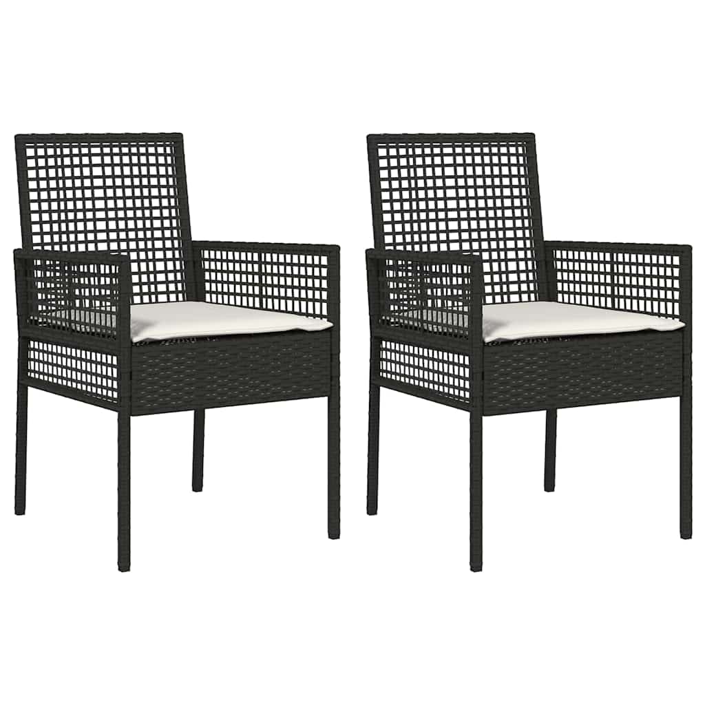 Gartenstuhl 2 pcs Schwarz 55 x 53 x 85 cm Poly-Rattan