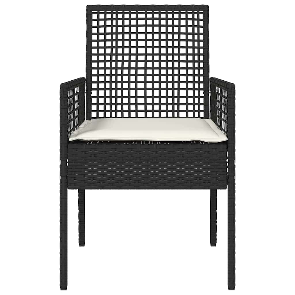 Gartenstuhl 2 pcs Schwarz 55 x 53 x 85 cm Poly-Rattan