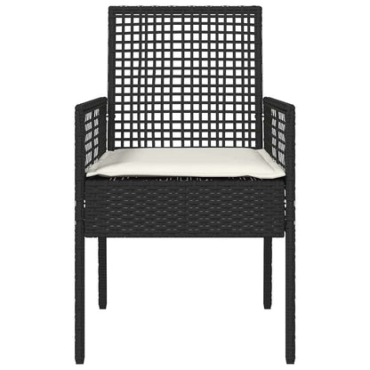 Gartenstuhl 2 pcs Schwarz 55 x 53 x 85 cm Poly-Rattan