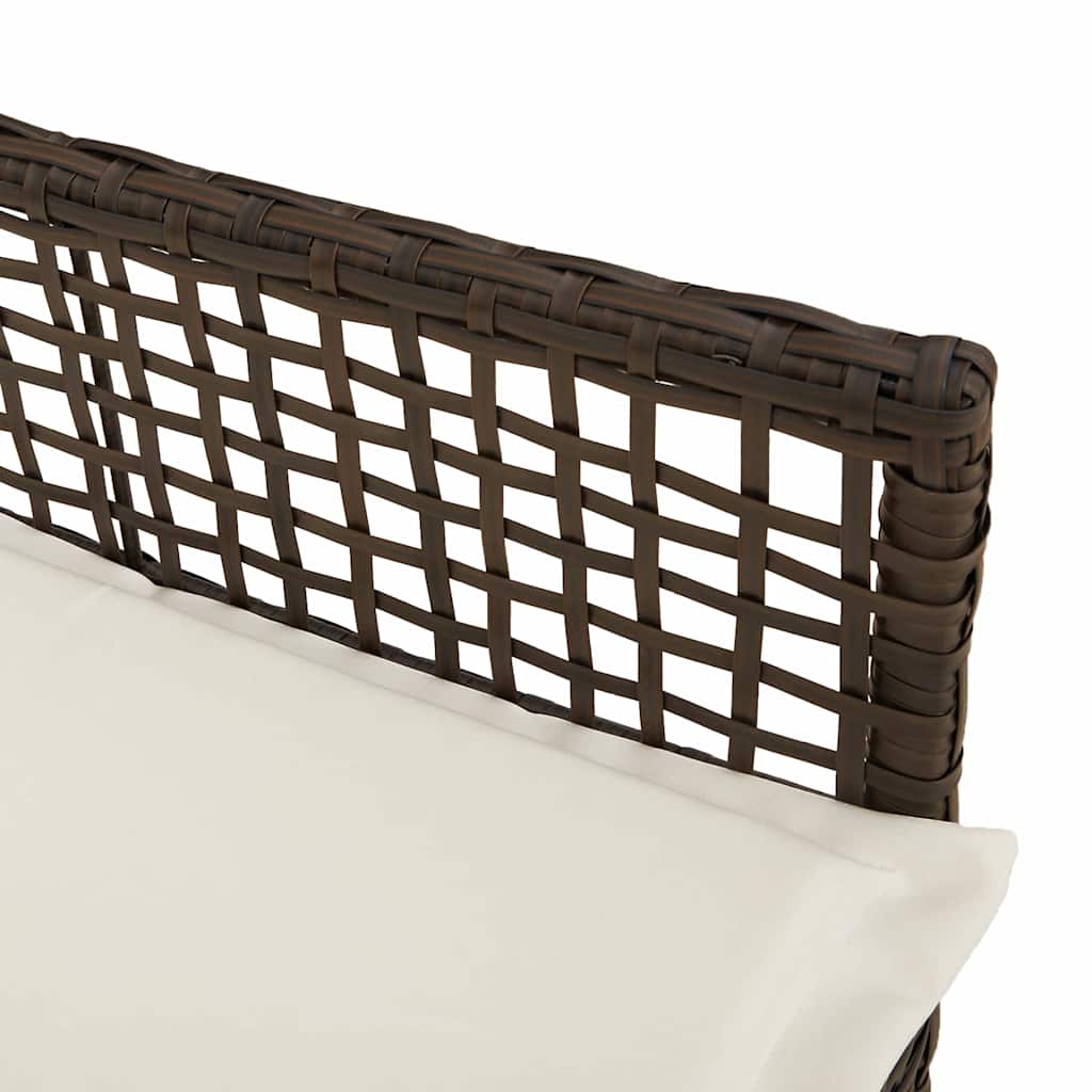 Gartenstuhl mit Kissen 2 pcs Braun 55 x 53 x 85 cm Poly-Rattan