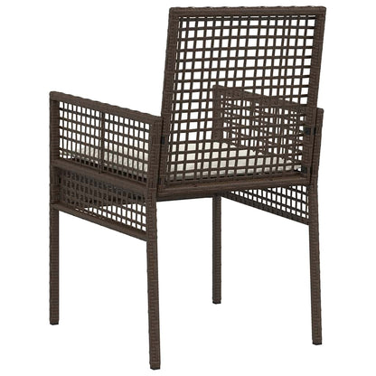 Gartenstuhl mit Kissen 2 pcs Braun 55 x 53 x 85 cm Poly-Rattan