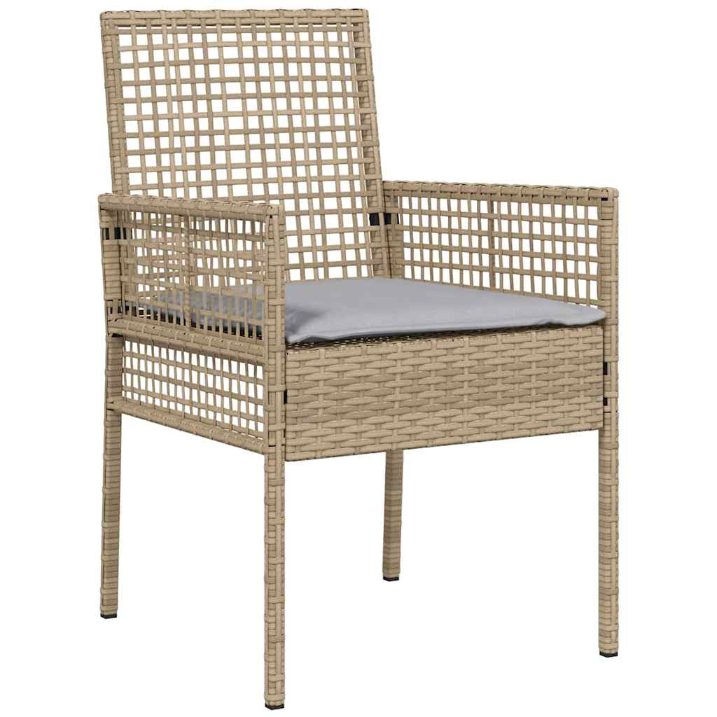 vidaXL Chaises de jardin avec coussins 2 pcs Beige 55 x 53 x 85 cm Résine tressée