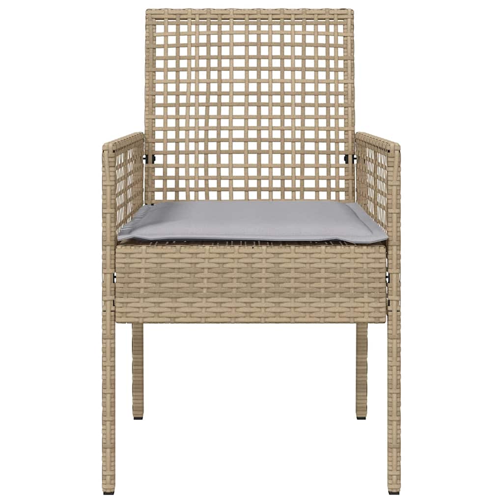 vidaXL Chaises de jardin avec coussins 2 pcs Beige 55 x 53 x 85 cm Résine tressée
