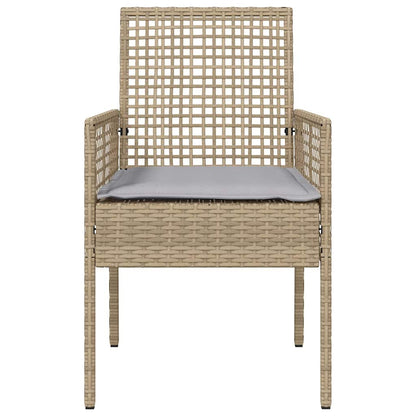 vidaXL Chaises de jardin avec coussins 2 pcs Beige 55 x 53 x 85 cm Résine tressée