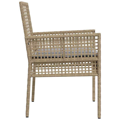 vidaXL Chaises de jardin avec coussins 2 pcs Beige 55 x 53 x 85 cm Résine tressée