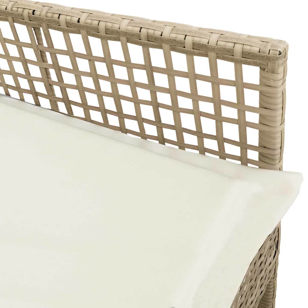 Gartenstuhl mit Kissen 2 pcs Beige 55 x 53 x 85 cm Poly-Rattan