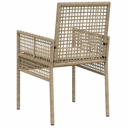 Gartenstuhl mit Kissen 2 pcs Beige 55 x 53 x 85 cm Poly-Rattan