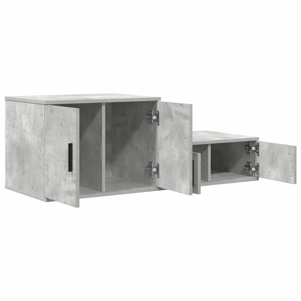 vidaXL Aufbewahrungsschrank 2 pcs Beton Grau 127 x 41 x 40 cm