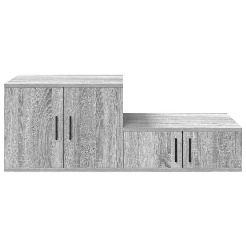 vidaXL Aufbewahrungsschrank 2 pcs Graues Sonoma 127 x 41 x 40 cm