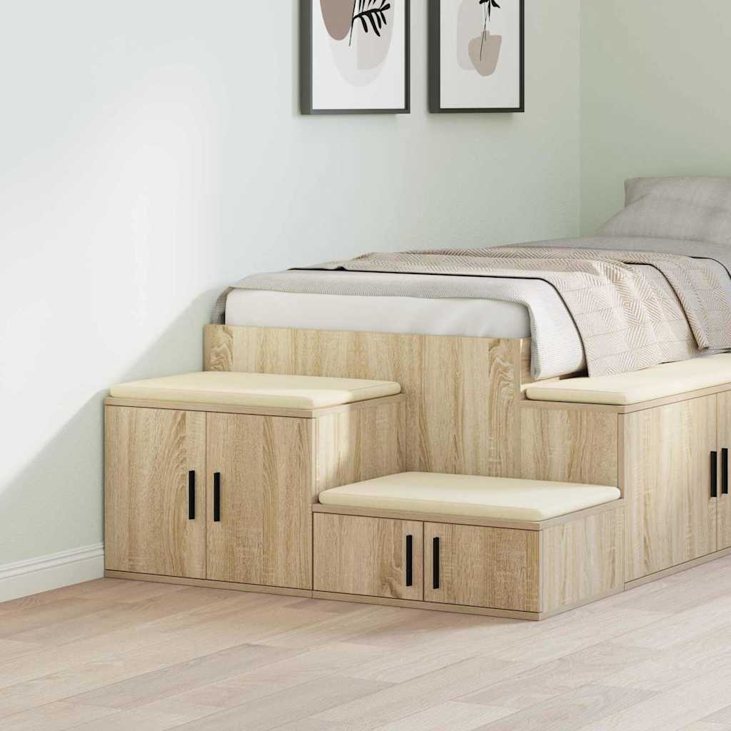 vidaXL Aufbewahrungsschrank 2 pcs Sonoma-Eiche 118 x 41 x 40 cm