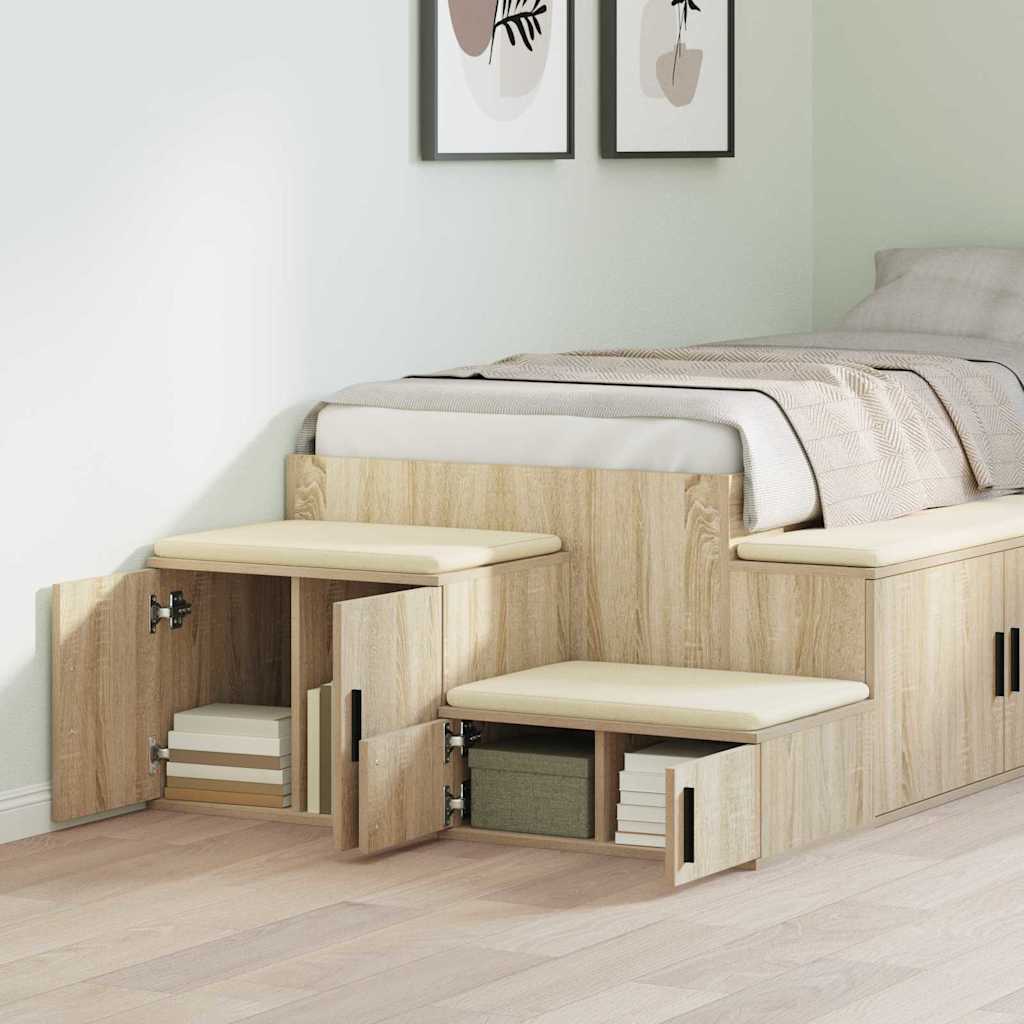 vidaXL Aufbewahrungsschrank 2 pcs Sonoma-Eiche 118 x 41 x 40 cm