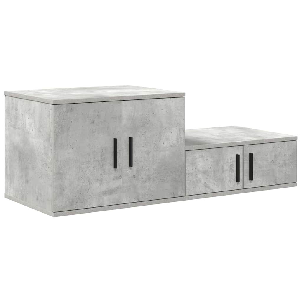Aufbewahrungsschrank 2 pcs Beton Grau 118 x 41 x 40 cm