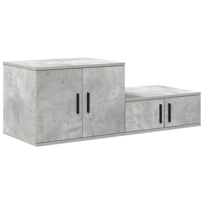 Aufbewahrungsschrank 2 pcs Beton Grau 118 x 41 x 40 cm