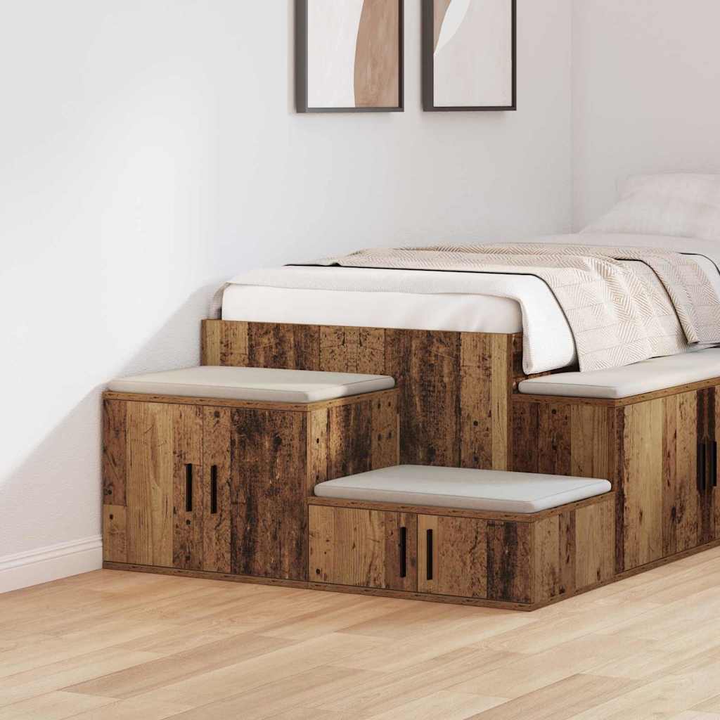 Aufbewahrungsschrank 2 pcs Altholz 118 x 41 x 40 cm