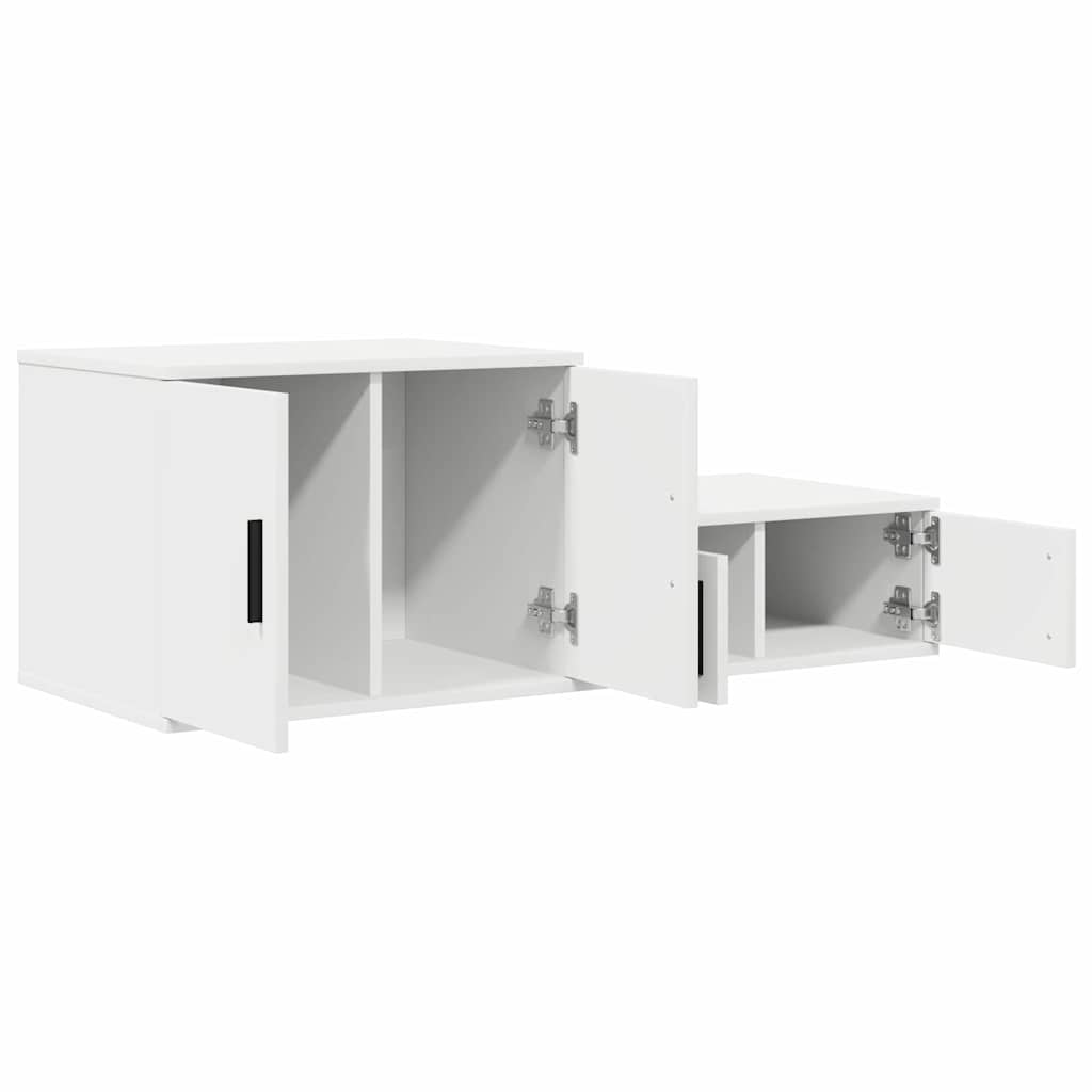 vidaXL Aufbewahrungsschrank 2 pcs Weiß 108 x 41 x 40 cm Holzwerkstoff