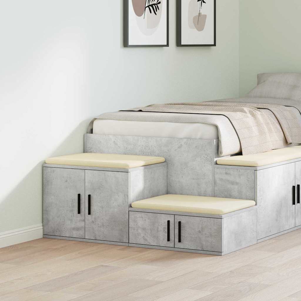 Aufbewahrungsschrank 2 pcs Beton Grau 108 x 41 x 40 cm