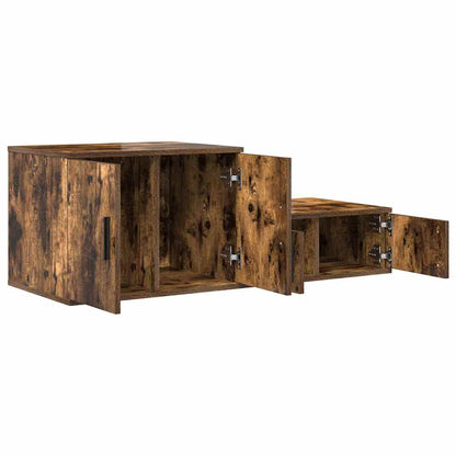 vidaXL Aufbewahrungsschrank 2 pcs Geräucherte Eiche 108 x 41 x 40 cm