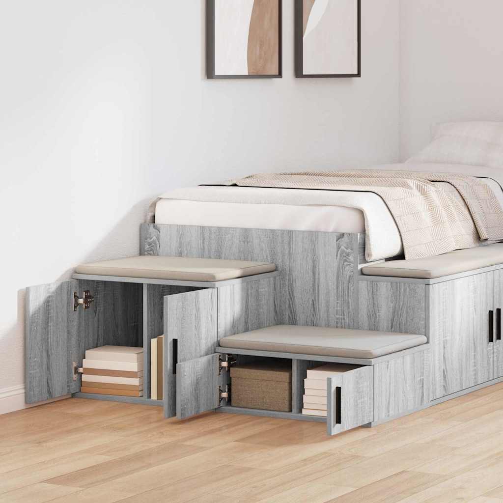 vidaXL Aufbewahrungsschrank 2 pcs Graues Sonoma 108 x 41 x 40 cm