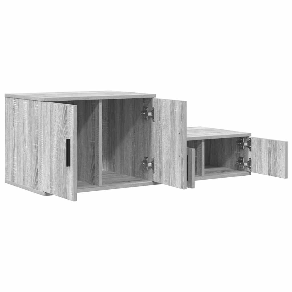 vidaXL Aufbewahrungsschrank 2 pcs Graues Sonoma 108 x 41 x 40 cm