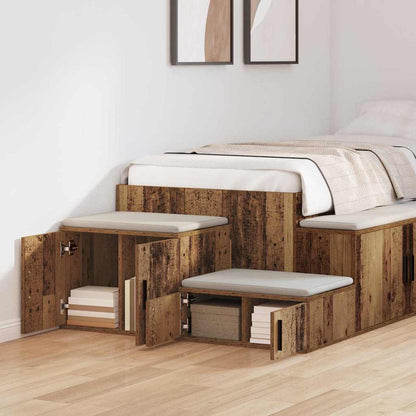 vidaXL Aufbewahrungsschrank 2 pcs Altholz 108 x 41 x 40 cm