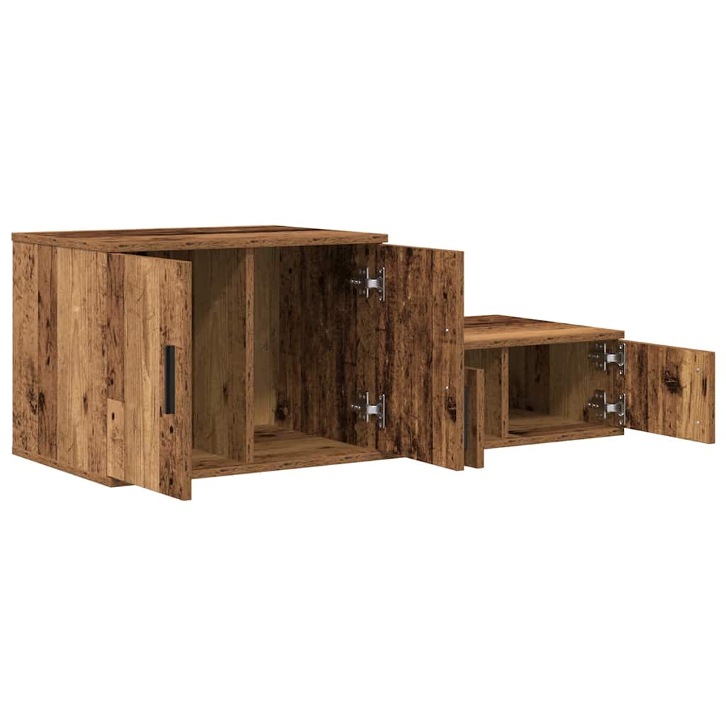 vidaXL Aufbewahrungsschrank 2 pcs Altholz 108 x 41 x 40 cm
