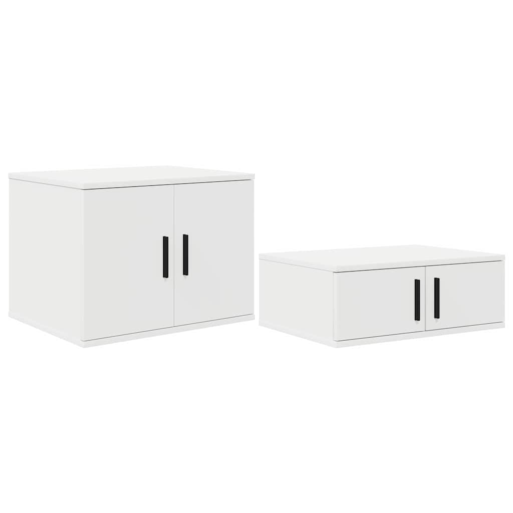 vidaXL Aufbewahrungsschrank 2 pcs Weiß 103 x 41 x 40 cm Holzwerkstoff