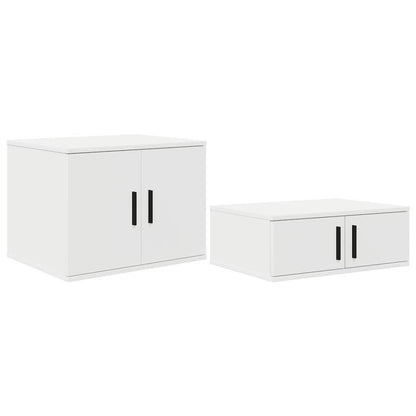 vidaXL Aufbewahrungsschrank 2 pcs Weiß 103 x 41 x 40 cm Holzwerkstoff