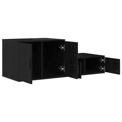 vidaXL Aufbewahrungsschrank 2 pcs Schwarz Eichen-Optik