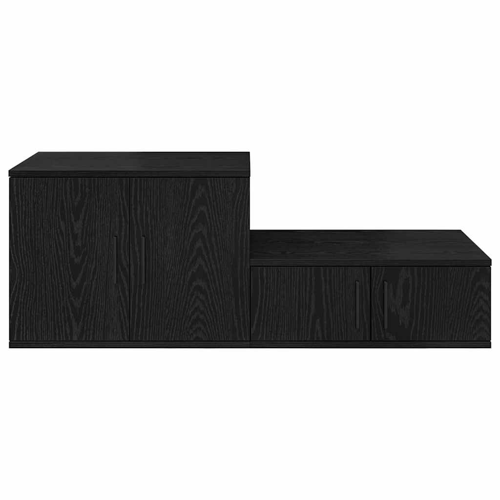 vidaXL Aufbewahrungsschrank 2 pcs Schwarz Eichen-Optik