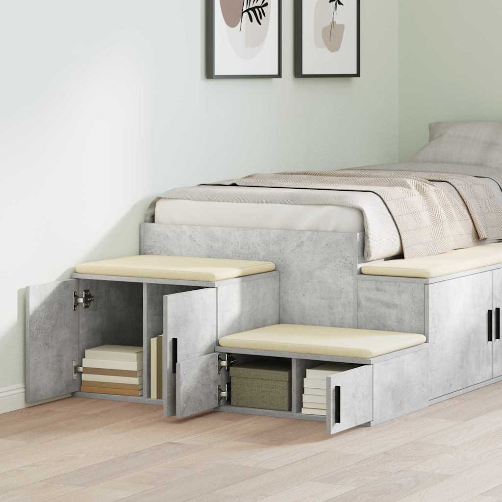 vidaXL Aufbewahrungsschrank 2 pcs Beton Grau 103 x 41 x 40 cm