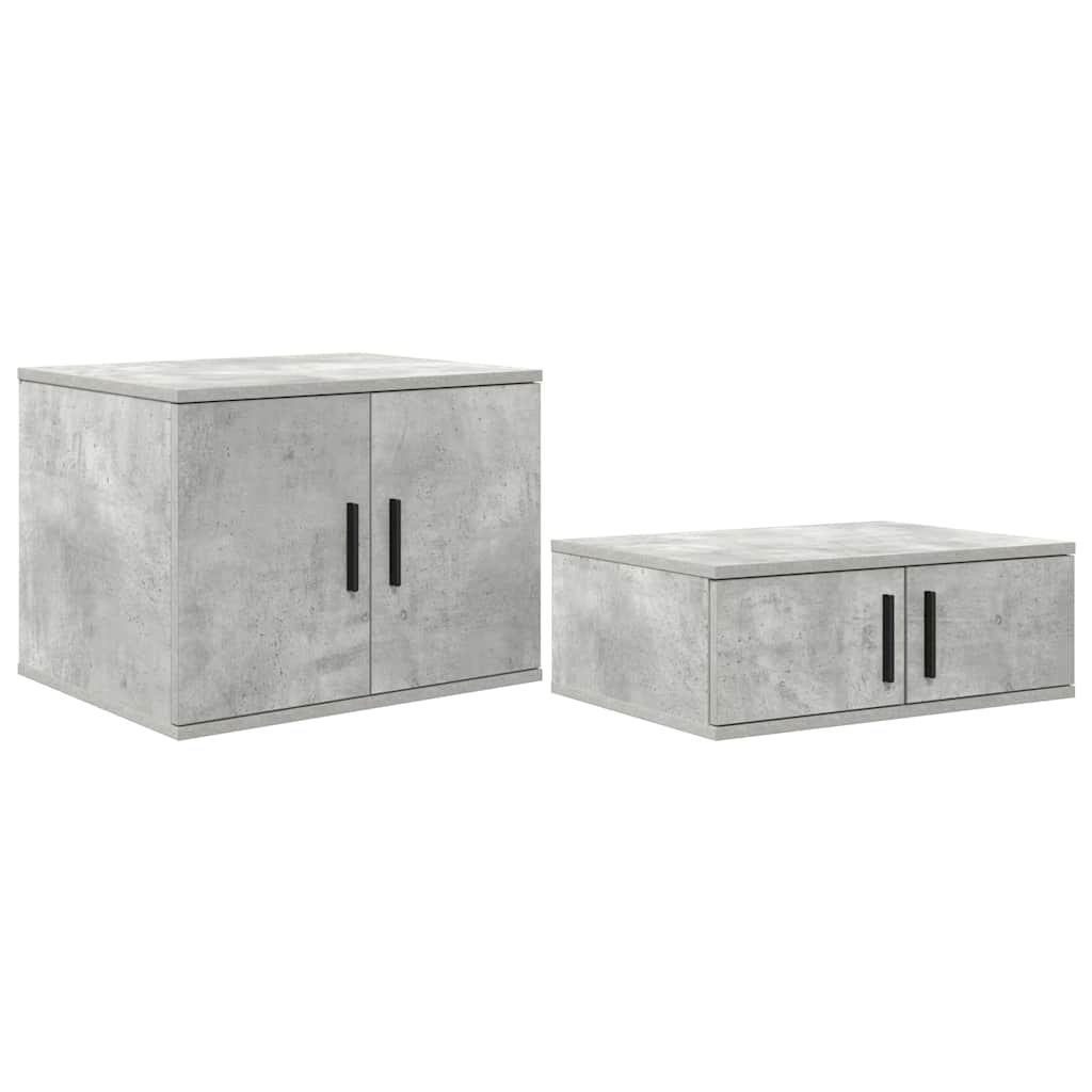 vidaXL Aufbewahrungsschrank 2 pcs Beton Grau 103 x 41 x 40 cm