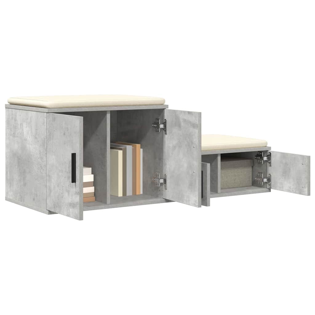 vidaXL Aufbewahrungsschrank 2 pcs Beton Grau 103 x 41 x 40 cm