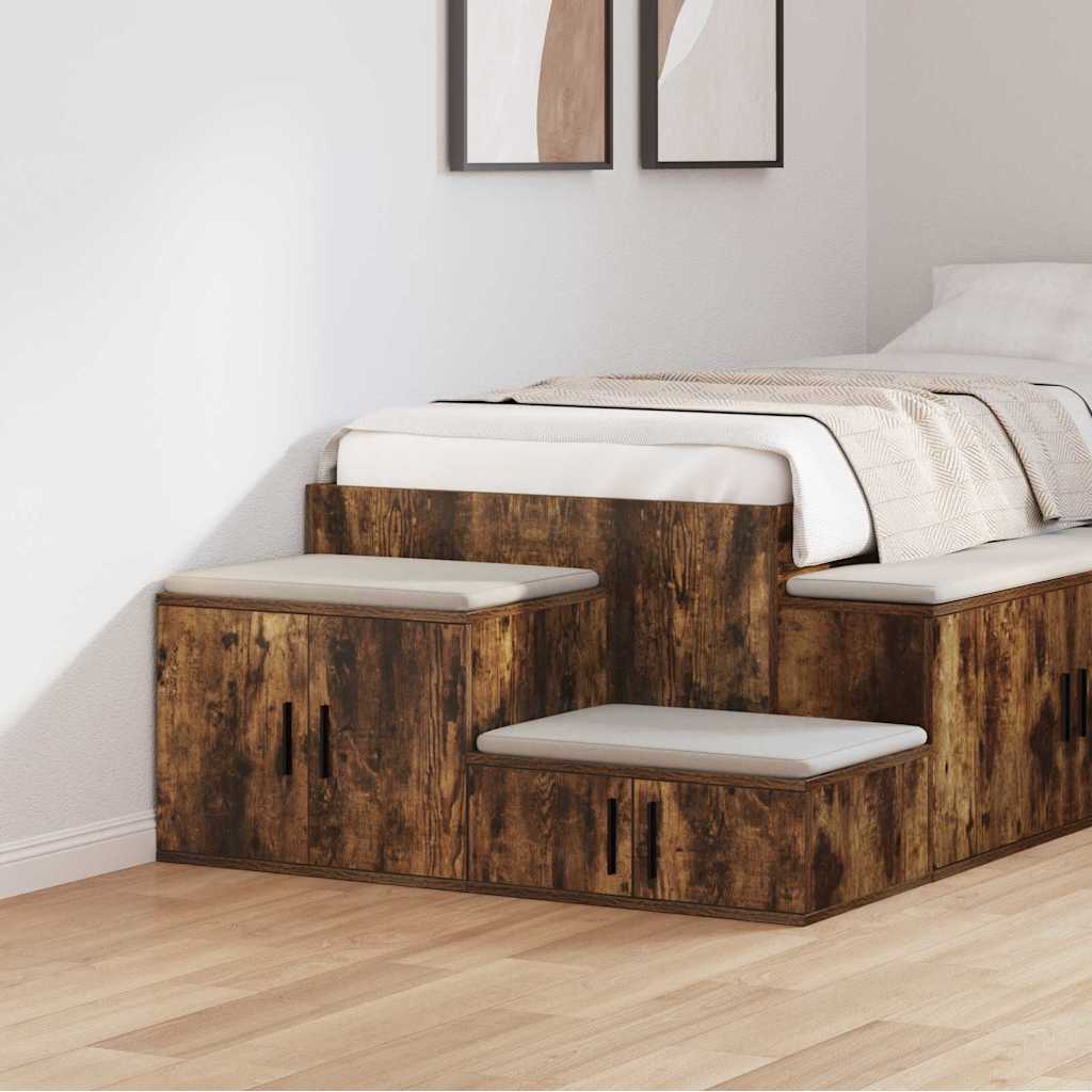 vidaXL Aufbewahrungsschrank 2 pcs Geräucherte Eiche 103 x 41 x 40 cm