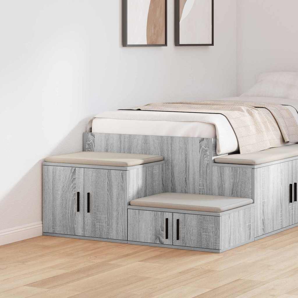 vidaXL Aufbewahrungsschrank 2 pcs Graues Sonoma 103 x 41 x 40 cm