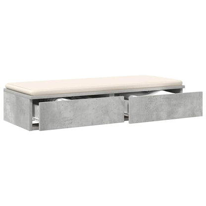 vidaXL Bettschubladen Beton Grau 100 x 36,5 x 16,5 cm Holzwerkstoff