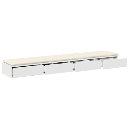 vidaXL Bettschubladen Weiß 200 x 36,5 x 16,5 cm Holzwerkstoff