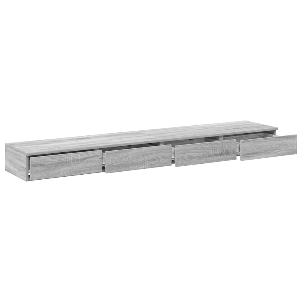 vidaXL Bettschubladen Graues Sonoma 200 x 36,5 x 16,5 cm Holzwerkstoff