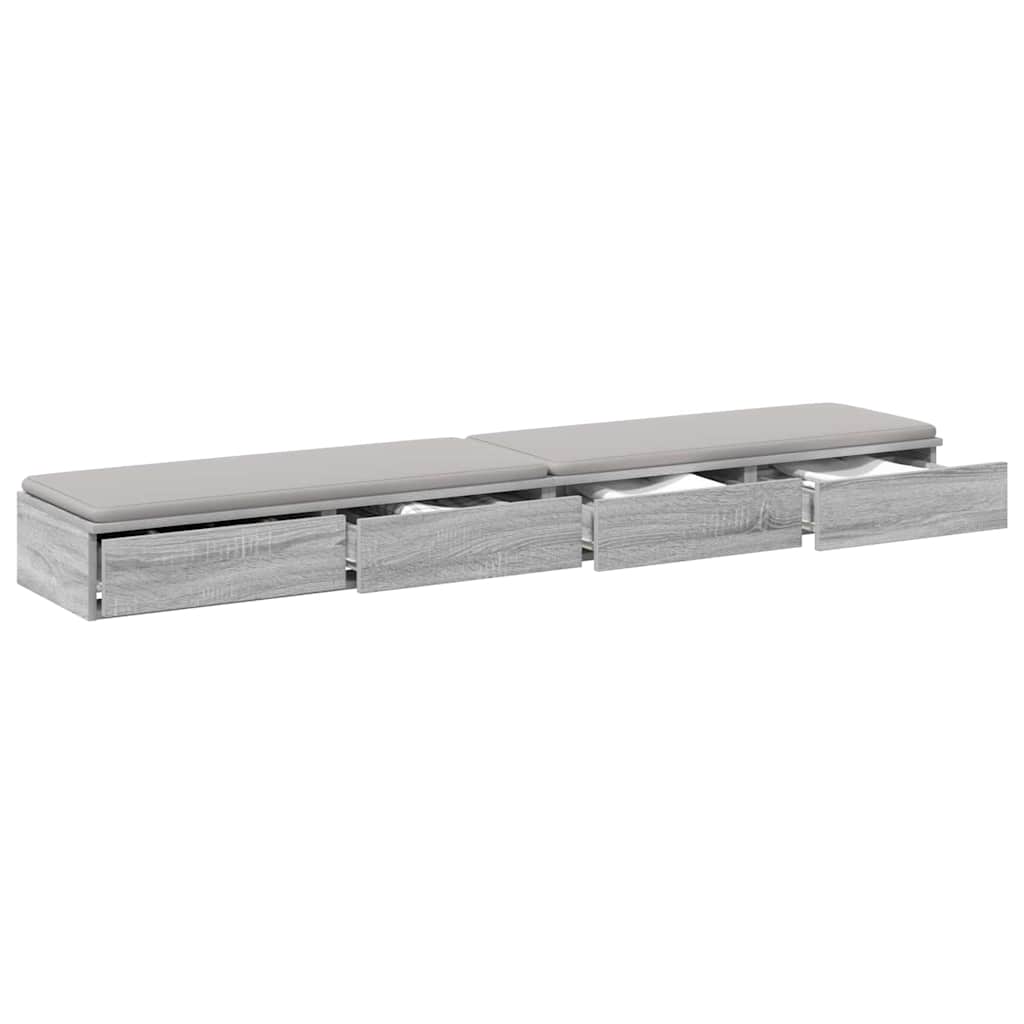 vidaXL Bettschubladen Graues Sonoma 200 x 36,5 x 16,5 cm Holzwerkstoff