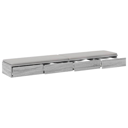 vidaXL Bettschubladen Graues Sonoma 200 x 36,5 x 16,5 cm Holzwerkstoff